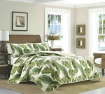 Tommy Bahama Fiesta Palms 3-PC Queen Quilt & Sham Set Cotton Tropical Leaf Green. Fixed Price $128.00.