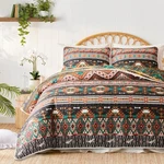 3 Pieces Colorful Bohemian Quilt Set King Size, Brown Boho Striped Printed Be.... Fixed Price $47.87.