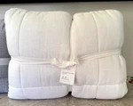 Pottery Barn European Flax Linen Waffle King Quilt White Comforter. Fixed Price $239.99.