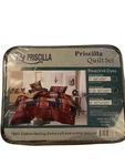 Priscilla 3 Piece F/q Quilt Set Cotton Soft 2 Pillow Shams 90" X. Fixed Price $65.00.