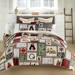 Donna Sharp Winter Cottage Comforter Set Lodge Rustic Christmas Red Plaid New. Fixed Price $88.00.