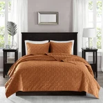 Madison Park Emery 3 Piece Velvet Quilt Set - Rust Queen New. Fixed Price $70.16.
