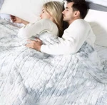 Woomer Heated Blanket Twin Size Electric 62"X 84" Faux Fur Marble Blue. Fixed Price $33.25.