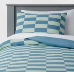 3PC Pillowfort Kids' Bedding Comforter Set Checkers Cotton Oeko-tex Full/queen. Fixed Price $26.99.