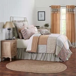 Kaila Queen Country Patchwork Plaids Rustic Quilted Navy Gold Dusty Rose. Fixed Price $138.51.