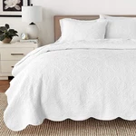 100% Cotton Victorian Medallion Solid White Matelasse Embossed Bedding Quilt Set. Fixed Price $121.99.