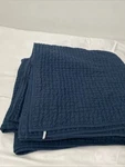 Pottery Barn Pick-stitch Handcrafted Cotton Linen Quilt Midnight Blue King. Fixed Price $60.00.