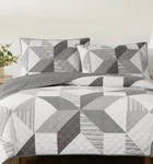 Origami Pieced Modern Patchwork 3-PIECE Quilt Set King Dark Gray. Fixed Price $69.95.