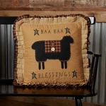 Heritage Farms Baa Blessings Pillow 18X18 Country Primitive Sheep Ruffles. Fixed Price $38.66.