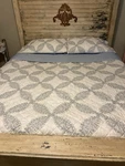 Cannon King 3 Pc Quilt Shams Lightweight Blue Gray Ivory Reverse French Country. Fixed Price $74.99.