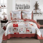 Marcielo Christmas Quilt Set, Warm Comfort Holiday Bedding Bedspread Coverlet. Fixed Price $89.00.