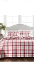 Martha Stewart Collection Red Quilt King Reversible Windowpane Yarn-dye Flannel. Fixed Price $70.00.