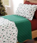 Cgk Unlimited Christmas Tree Quilt Set Twin Xl Holiday Coverlet W/ 1 Sham 68X86. Fixed Price $24.99.