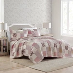 Laura Ashley Quilt Set Twin Celina Patchwork Pink Beige Cream 100% Cotton Sham. Fixed Price $68.39.