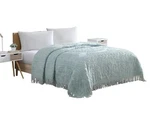 Beatrice Home Fashions Medallion Chenille Bedspread, Queen, Blue. Fixed Price $76.95.