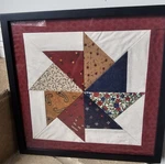 Handcrafted Quilt Wall Multi-colored Whirligig/ Pinwheel Star. Fixed Price $95.00.