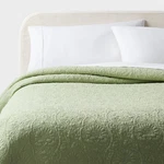 King Heirloom Floral Stitch Quilt Light Green - Threshold. Fixed Price $45.99.
