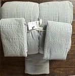Pottery Barn Honeycomb Cotton King Comforter, 2 1 Euro Shams, Chambray New. Fixed Price $265.00.