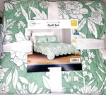 Full/queen Quilt & Shams Mainstays 3 Pc Set Green Floral Resin Treated Fiber. Fixed Price $25.95.