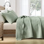 Horimote Home King Sage Green Geometric Spots Microfiber Quilt Set 3PC. Fixed Price $79.98.