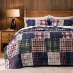 Ppolca Patchwork Quilt Bedding Set, Plaid Lightweight Queen, Dark Blue. Fixed Price $52.36.