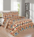 Rustic Southwestern Native American Tribal Navajo Design Bedspread Quilt. Fixed Price $31.20.