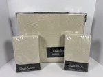 Dwellstudio Broken Stripe Matelasse Full Queen Coverlet Standard Shams Set Dove. Fixed Price $125.00.