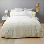 Modern Industrial Grey White & Yellow Reversible Quilt / Doona Set King Bed. Fixed Price $50.25.