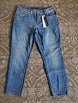 Nwt Women's Max Jeans Mid Rise Crop Polka Dot Blue Pants Size 8. Fixed Price $25.00.