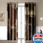 Emwnodti Brown Blackout Curtains Abstract Grey Modern Window Drapes. Fixed Price $73.54.
