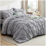 Lavish Grey Queen Comforter Set 7-PIECE Pintuck Bedding All Seasons. Fixed Price $71.99.
