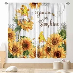 Tkuyo Sunflower Curtains For Kitchen Rusitc Country Gnome Yellow Flowers On. Fixed Price $64.00.