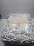 Laura Ashley King Bedding Set Walled Garden Blue Elegant Quilt & Shams 80 Cotton. Fixed Price $110.00.