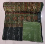 Indian Gudari Hand Block Print Cotton Kantha Quilt Blanket Bedspread Throw. Fixed Price $76.29.