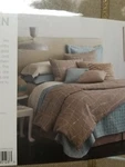 Dransfield Ross Upstairs Tan And Aqua Metropole Queen Duvet Cover Nip. Fixed Price $50.00.