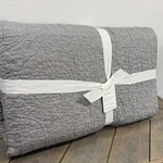Pottery Barn Belgian Flax Linen Floral Stitch Quilt, King/ca Flagstone Gray. Fixed Price $249.00.