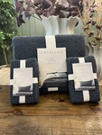 Set Queen Textured Waffle Coverlet& 2 Standard Shams Dark Mineral Blue Casaluna. Fixed Price $125.00.