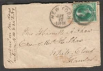 1870'S Cover 111 East 24TH New York To Shaw White Cloud Ks Kansas. Fixed Price $6.00.