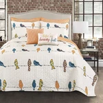 Lush Decor Rowley Birds Reversible Queen Bedding Set 7 Piece Multicolor Quilt. Fixed Price $90.99.