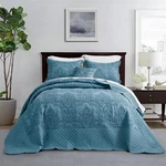 Luxury King Size Reversible Bedspread Set - Lightweight Damask Paisley Design. Fixed Price $218.99.