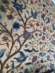 Floral Crewel Embroidery King? Square 108 Bedspread Coverlet Tan India Tree. Fixed Price $559.00.