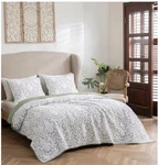 Mixinni Reversible Queen Quilt 3-PIECE Green Embroidery Pattern Elegant Bedsp.... Fixed Price $50.00.