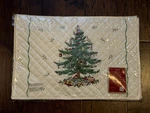 Set Of 4 Spode Christmas Tree Quilt Placemats - New In Package. Fixed Price $34.95.