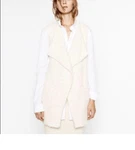 Zara Basics Cream Sherpa Long Vest Oversized Xs. Fixed Price $31.50.