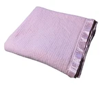 Vintage 80S Cannon Light Pink Blanket Bedding Quilt Satin Trim Twin 86X72. Fixed Price $95.99.