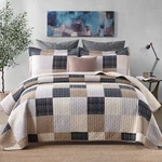Finlonte Quilt - 100% Cotton Queen Size Bedspreads, Brown Plaid, Lightweight,.... Fixed Price $128.73.