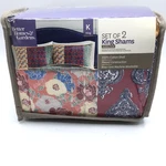 Better Homes & Gardens Global Tiles Set Of 2 King Size Quilted Shams Boho New. Fixed Price $10.16.