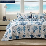 Leaonme Coastal Quilt Set King Size - Lightweight (98''X106''), Sea Blue. Fixed Price $137.99.
