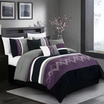Chezmoi Collection Arden 7-PIECE California King, Purple/black/gray/white. Fixed Price $121.54.