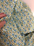 4.5+YD 44X164" Vtg Tiny Caico Floral Blue Yellow Green Daisy Quilt Fabric Cotton. Fixed Price $58.75.